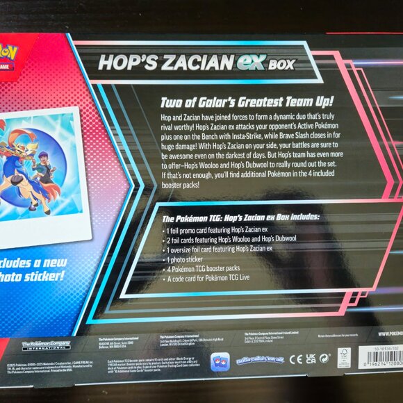 Pokemon Hop's Zacian EX Collection Box Brand New Factory Sealed - In hand - Picture 2 of 2
